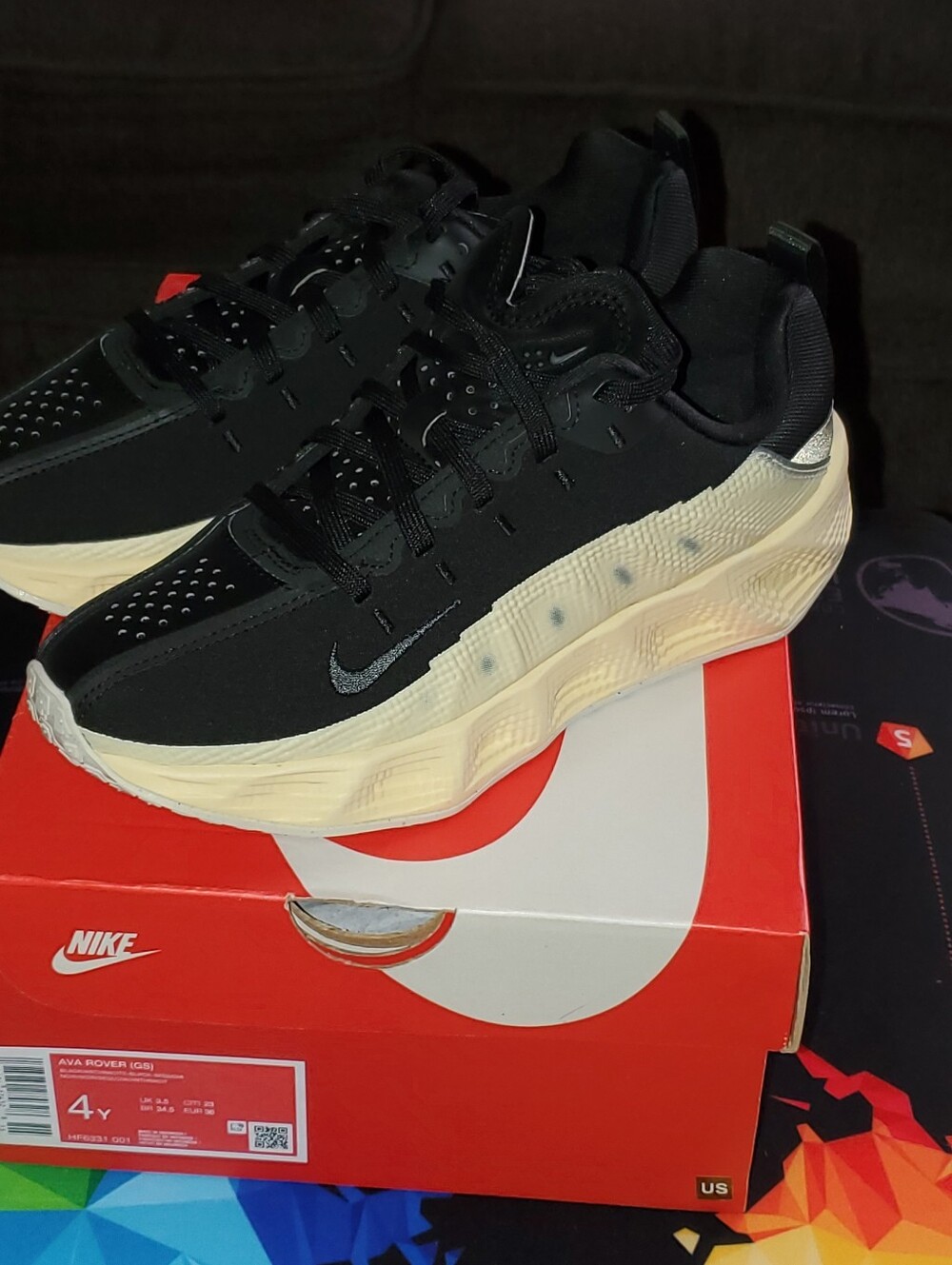 NIKE AVA ROVER (GS) Black/Anthracite-Black-Sequoia Noir Shoes - Picture 6 of 9